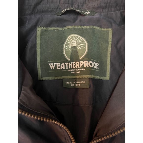 Weatherproof Mens Navy Blue Microfiber Golf Jacket Harrington Full Zip Large L - Picture 2 of 5